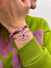 Afbeelding in Gallery-weergave laden, Armband - Purple flower