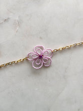 Afbeelding in Gallery-weergave laden, Armband - Purple flower