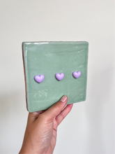 Afbeelding in Gallery-weergave laden, Tegeltje - 3D - Turquoise - Hartjes