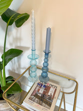 Afbeelding in Gallery-weergave laden, Glazen Kandelaar Bubble Blauw