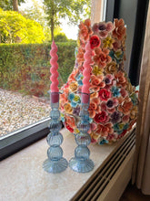 Afbeelding in Gallery-weergave laden, Glazen Kandelaar Bubble Blauw