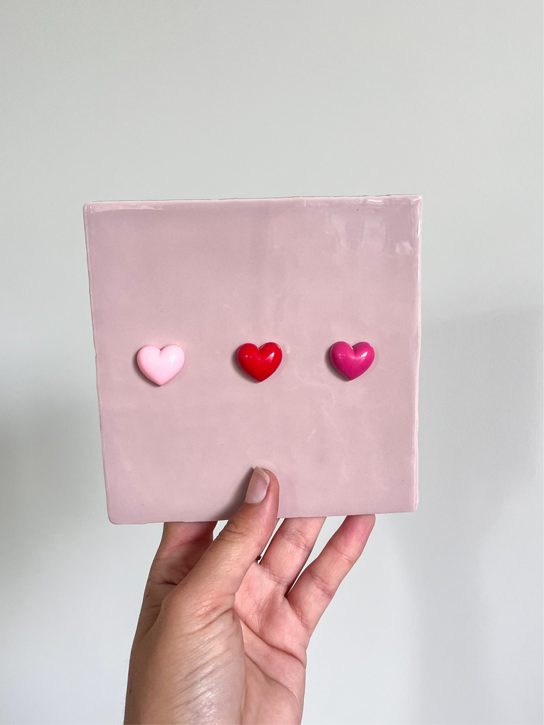 Tegeltje - 3D - Roze - Hartjes