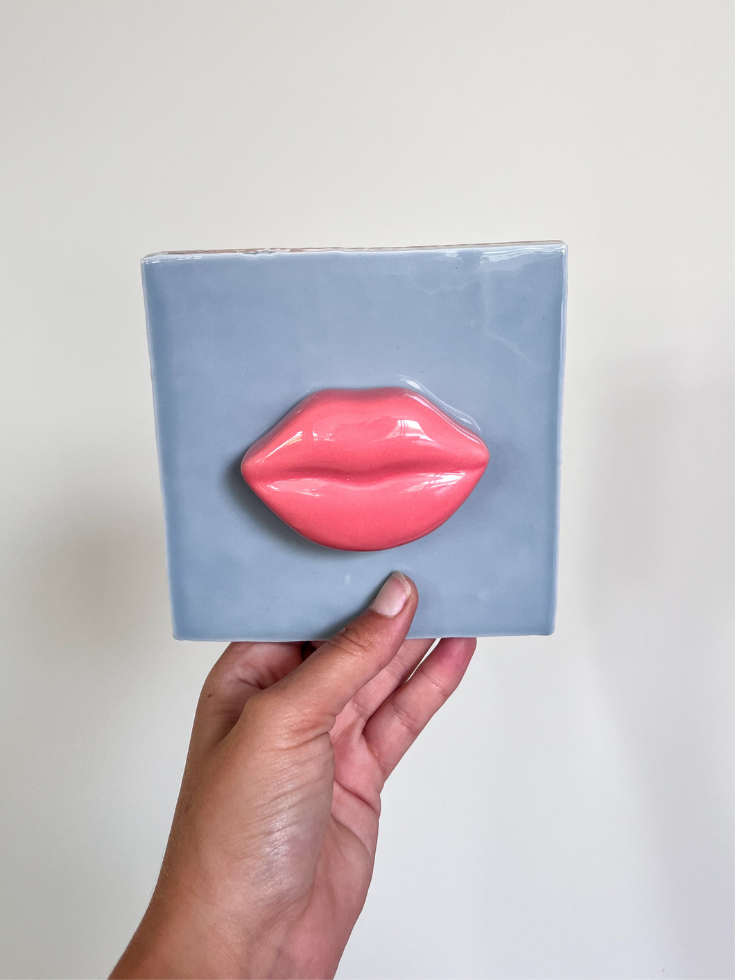 Tegeltje - 3D - Blauw - Dikke kus
