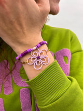 Afbeelding in Gallery-weergave laden, Armband - Purple flower
